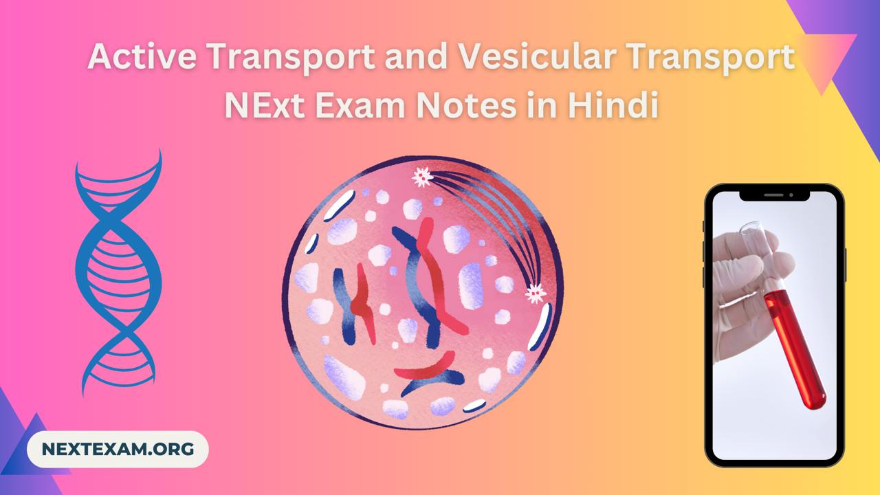 Active Transport and Vesicular Transport | NExt Exam Notes in Hindi