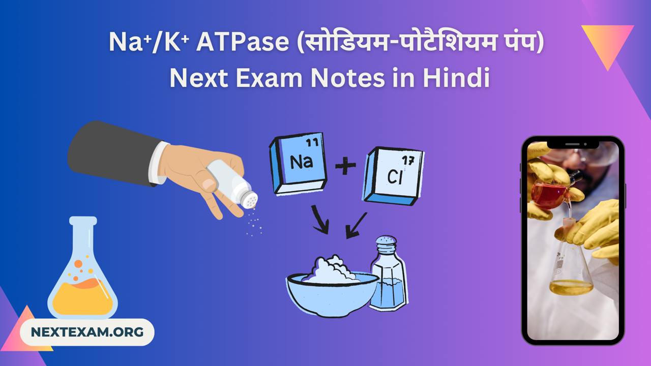 Na⁺/K⁺ ATPase (सोडियम-पोटैशियम पंप)| Next Exam Notes in Hindi